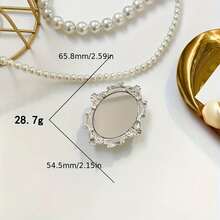 可调节镜面元件，复古电镀镜面手机支架，带弹出式支架座，适用于智能手机和平板电脑，耐用塑料材质，金色底座，完美解放双手，优雅配件，春季礼物之选。 - 金色 - 查看 8