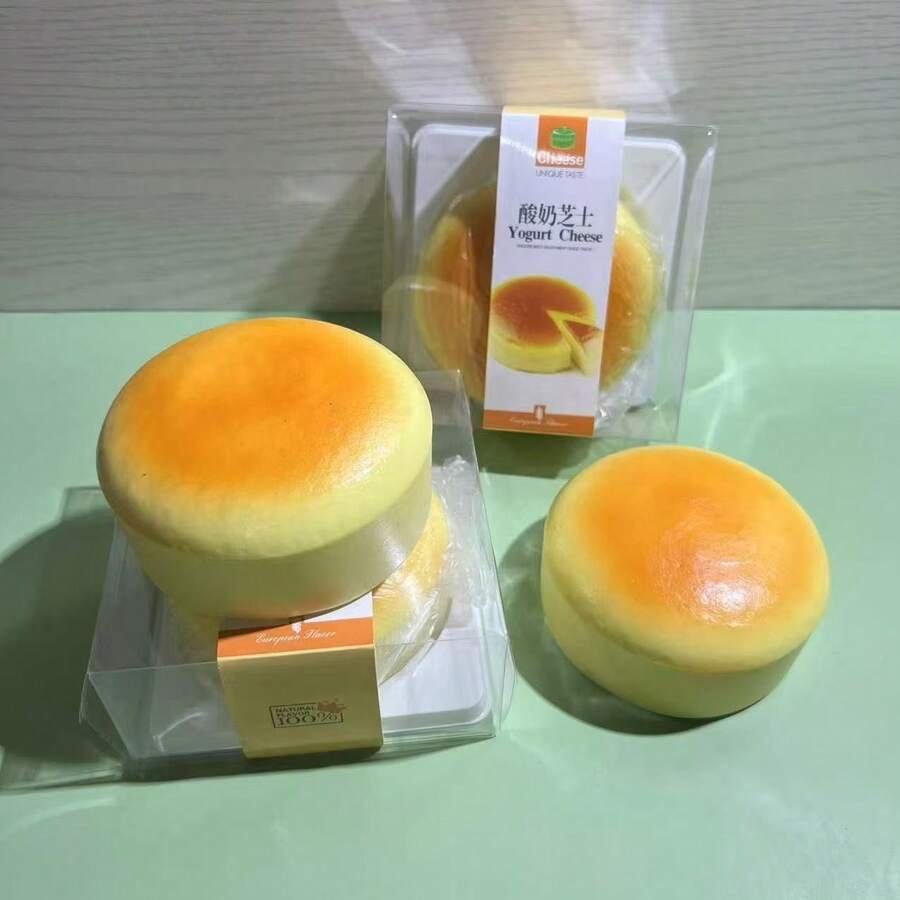 柔软粘稠逼真食物造型捏捏乐玩具,酸奶奶酪质感,慢回弹,面包蛋糕盒造型,减压捏捏乐,生日礼物,派对小礼品,奖励 - 彩色 - 查看 1