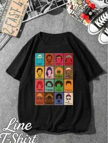 T-Shirt Featuring Classic Brazilian Singers, MPB (Brazilian Popular Music), Quotes From Raul Seixas, Rita , And Tim Maia. Unisex, Men's And Women's, 100% Cotton, Premium Top Quality, Streetwear, New Release, Immediate Shipping, Various Colors!! Plus Size. - 黑色 - 查看 2