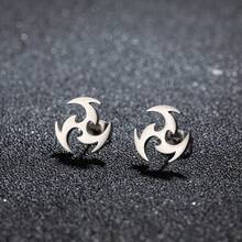 Khuyên tai nữ bằng thép không gỉ thời trang, kiểu dáng xoáy nước, thiết kế rỗng, phù hợp để đeo hàng ngày. - GED462 - Xem 2