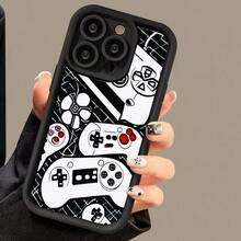1 chiếc ốp lưng điện thoại TPU chống sốc dày dặn, họa tiết vân máy chơi game, tương thích với iPhone 17 Pro Max, 16 Pro Max, 16 Pro, 16, 16 Plus, 11, 15 Pro Max, 14 Pro Max, Galaxy, Honor, X7B, X8B, S24, S24U, 23U, A55, A54, A13, A14 - màu đen - Xem 6