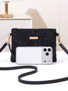 Mini Beach Bag Wristlet Coin Purse Shoulder Crossbody Bag, Women's Handbag, New Spring/Summer Fashion , Versatile, Wholesale Small Unique Shoulder Crossbody Sweet Square Bag - Black - View 4
