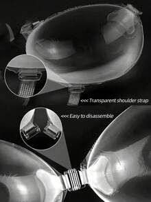 1 Pair New 3D Transparent Silicone Adhesive Bra Straps, Removable Invisible Bra Straps Suitable For Swimwear, Wedding Dresses And Backless Dresses - Multicolor - View 5