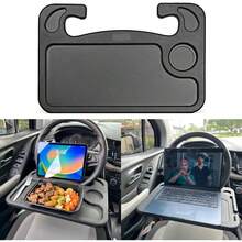 Car Tray |   Steering Wheel Laptop Desk |   Steering Wheel Tray |   Convenient For Eating And Working On The Go |   Perfect For Holding Laptops, Tablets Or Mobile Phones |   Steering Wheel Desk - 黑色 - 查看 11