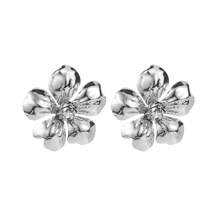 Mydear 1 Đôi bông tai vòng kim loại hình hoa phóng đại thời trang, phù hợp cho nữ giới đeo hàng ngày và dự tiệc. - những bông hoa - Xem 10