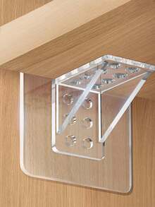 Upgraded Partition Shelf Bracket, No Drill Fixed Holder, Cabinet Divider Straight Angle Shelf Clip, Triangle Support Rack, Wardrobe Shelf Fixed Bracket, No Nail Straight Angle Shelf Holder - Clear - View 1