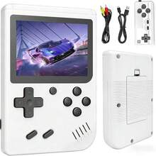 Retro Handheld Games Console Built-In 400 Video Games, Portable Handheld Emulator With 3.0" HD Screen And Rechargeable Battery, Support Connection To TV And 2 Players, Gifts For Boys And Girls - White - View 1