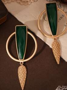 1 Đôi bông tai kiểu dáng retro độc đáo, phóng khoáng, thích hợp cho nữ giới đeo hàng ngày trong các bữa tiệc, lễ hội, kỳ nghỉ, làm quà tặng. - bông tai - Xem 2