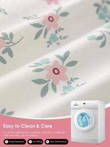 3件/4件套花卉印花床上用品套装（1个床笠+1个床单+半个枕套），100%涤纶面料，适合9-12英寸深的床笠，柔软透气，不易缩水，适合家庭和宿舍使用，通过Oeko-Tex认证，送给妈妈的绝佳礼物 - 彩色 - 查看 9