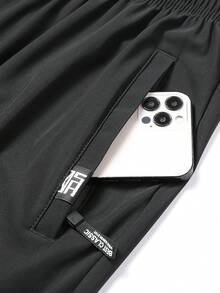 Pantalones casuales ligeros para hombre de talla grande, adecuados para correr, hacer ejercicio, ciclismo, color negro, primavera - Negro - Ver 8