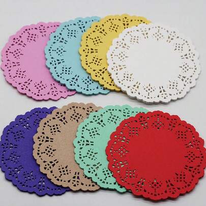 Khăn trải bàn ren giấy trắng, khăn trải bàn giấy dùng một lần, khăn trải bàn trang trí dùng một lần, khăn trải bàn chống dầu mỡ dùng một lần, số lượng lớn, thích hợp cho món tráng miệng, đồ chiên, trang trí bàn tiệc cưới, bao bì bánh - hình tròn/hình bầu dục/hình chữ nhật/hình trái tim, thích hợp cho bàn ăn, đám cưới, sinh nhật, bánh ngọt, món tráng miệng, thực phẩm, trang trí dao dĩa.