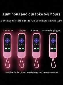 1/2pcs Remote Control Protective Case, Dust-Proof, Elastic, Multi-Color, Luminous, Soft, Silicone Material, Anti-Drop Cover, Suitable For Various TVs, Children's Party Decoration - Pink - View 5