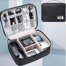 1pc Waterproof Digital Organizer Bag, Home Cable Management, Charger & Electronics Storage, Portable Travel Pouch - Black - View 10