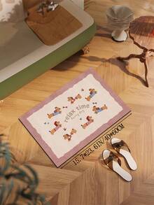 1 pieza Alfombra de baño con estampado de cachorro rosa, antideslizante y súper suave, para decoración del hogar, felpudo, alfombra absorbente de agua para el baño, de pelo corto, con respaldo de goma, para baño, dormitorio, cocina, entrada, uso interior y exterior, accesorios y decoración de baño, regalo perfecto para un nuevo hogar. - Rosa - Ver 14