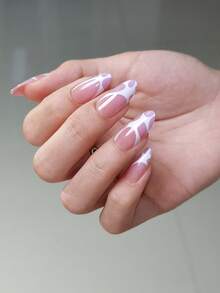 24 Stücke mandel-förmige Y2K-Stil rosa & weiße Kuh-Muster Nagel-Aufkleber, geeignet für Frauen, ideal für den täglichen Gebrauch, Partys, Hochzeiten - Verschiedenfarbig - Übersicht 3
