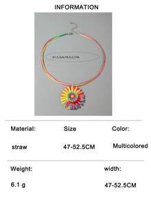 1 chiếc vòng cổ mặt dây chuyền hình hoa hướng dương bằng dây raffia kiểu Bohemian, món quà tuyệt vời cho kỳ nghỉ biển dành cho phụ nữ. - 27638-nek-colour-1 - Xem 12