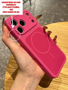 Ốp lưng điện thoại từ tính không dây bằng silicon lỏng cao cấp, hiệu ứng chuyển màu gradient, dành cho iPhone 17 Pro Max 17 Pro 17 16 15 14 13 Pro Max, màu trơn, chống sốc. - Màu Hồng Tươi - Xem 6