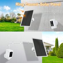 Chargeur de panneau solaire 8W convenant pour les caméras de , chargeur solaire, caméras à batterie rechargeable 5V d'extérieur, panneau solaire USB, petit panneau solaire, taux de conversion élevé, port de charge USB Type-C, installation facile, applicable pour les caméras Ring, les sonnettes, les lumières et les appareils de surveillance avec batteries rechargeables, câble réglable à 360 degrés de 6,5 pieds, puissance de sortie 8W, 1 set - Petit - Voir 5
