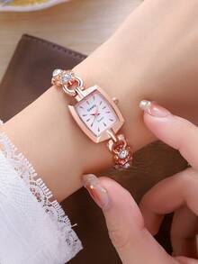Gaiety 3/1pcs Women's Quartz Watch, Elegant Luxury Rhinestone Minimalist Bar Index Vintage Square Dial, Suitable For Daily Wear, Party Decoration Or Gifts For Mother And Friends On Mother's Day, Valentine's Day, Anniversary, Birthday And Other Holidays - Multicolor - View 9