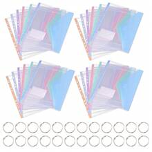 24Pcs A4 Plastic Wallets | Expandable Punched Pockets, Popper Closure & Label Pocket, For School Office Home Travel - 套裝 - 查看 6