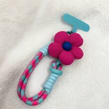 Hand-Woven Simple Short Wrist Strap With Sweet Floral Design, Convenient Detachable Wristband, Durable And Anti-Lost Phone Strap For Outdoor Use, "Pinch Flower" Decoration, Woven Keychain, Soft And Cute Stress-Relief Bag Accessory.Perfect Gift For Couples And Best Friends On Halloween And Valentine's Day - 綠色 - 查看 10