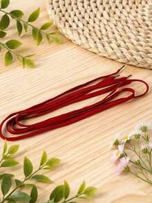 1 par de cordones planos de 120 cm con estampado jacquard de moda, adecuados para zapatos casuales, planos, zapatillas, accesorios de cordones, se venden por separado de los zapatos - Rojo - Ver 5