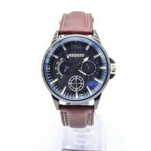 Reloj Analógico para Hombre con Cronógrafo Diseño Clásico Moderno Correa Tipo Piel en Colores Variados Estilo Casual y Ejecutivo Elegante para Oficina y Uso Diario - ''Cafetería - Ver 1