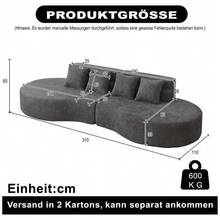 Modular Foam Sofa, Combinable 2-Piece Sofa Without Frame, 100% High-Density Viscoelastic Foam, Removable And Washable Plush Cover, Modern Minimalist Sofa. - Grey - View 3