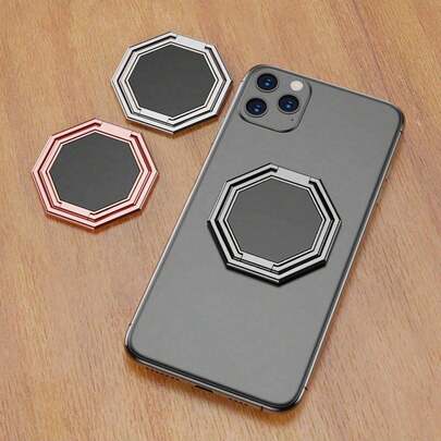 1个锌合金手机/平板电脑指环支架及360°旋转磁吸车载支架