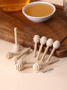 Bộ 10/9/6 que gỗ khuấy mật ong, que khuấy mứt, dụng cụ nhà bếp nhỏ bằng gỗ để trộn và múc mật ong. - Xem 17