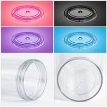 4 Pack 24oz Acrylic Cups Double Wall Acrylic Tumbler With Stopper Plastic Snow Globe Drinking Cup, Colorful Lid - 無色 - 查看 3