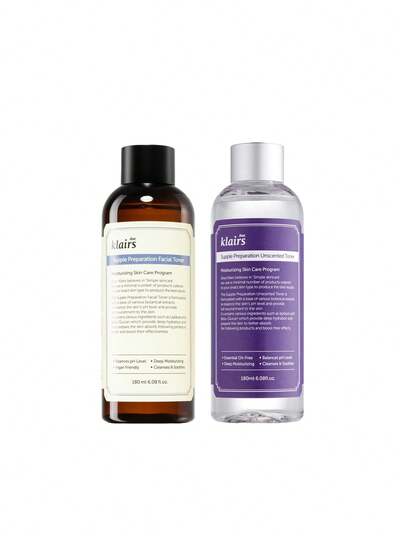 Klairs [Bundle] Supple Preparation Facial Toner 180 Ml + Unscented Toner Miniature 30 Ml