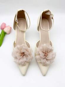 2 piezas Elegantes Clips de Zapato con Rosas de Tela - Perfectos para Bodas, Fiestas Nupciales y Tacones Altos - Multicolor - Ver 16