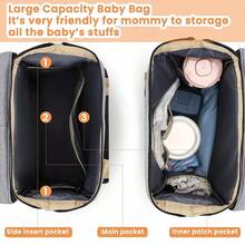 Diaper Bag Backpack, Diaper Bags, Shower Gifts, Multifunctional Diaper Backpack Large Capacity, (Heather Grey), Items, Necessitied - 1個 - 查看 4