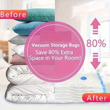 6pcs Extra Large Vacuum Storage Bags (With Manual Air Pump) - Space Saving Compression Set, Reusable, Suitable For Clothes And Bedding - Great For Dorm, Closet And Moving - Multicolor - View 10