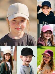 Mũ lưỡi trai điều chỉnh được, màu trơn, dành cho trẻ em, trẻ nhỏ, trẻ sơ sinh và thanh thiếu niên - Mũ chống nắng unisex có lỗ buộc tóc đuôi ngựa, phù hợp cho gia đình và bạn bè, thể thao ngoài trời, du lịch, làm quà tặng, mọi mùa. - Nhiều màu - Xem 10