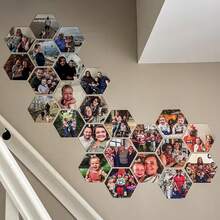 8-Inch Customized Photo Hexagon Wood Plaque, Personalized Photo Wall Art Collage, Gift For Family And Friends - Multicolor - View 5