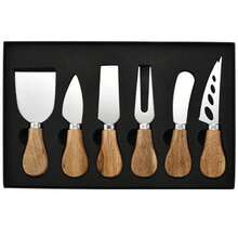 6pcs Rosewood Handle Stainless Steel Cheese Knife Set, Cheese Slicer Cutlery - View 1