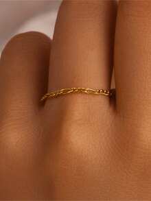 1 chiếc nhẫn dây chuyền bằng bạc sterling 925 mạ vàng 18K tinh tế, ít gây dị ứng, thích hợp đeo hàng ngày cho nữ và bé gái, quà tặng Ngày của Mẹ, quà cưới. - Vàng - Xem 2