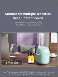 (Difusor de aromas + Aceites esenciales), Humidificador de aromas portátil USB con cara sonriente de 220ml, Aceites esenciales multiolor de 10ml, Adecuado para el hogar, hotel, baño, desodorización, fragancia, ambientador, aroma de larga duración - Multicolor - Ver 12