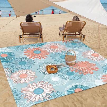 Waterproof, Sand-Proof Beach Blanket, Suitable For 1-7 People, Extra Large Size, Lightweight , Easy To Store, Sand-Resistant Beach Mat, Suitable For Travel, Camping, Hiking, Picnic And Other Occasions