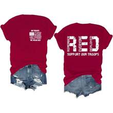 Red Friday Shirt On Fridays We Wear Red Tshirt Remember Everyone Deployed Shirts For Men Women Camisetas Para Mujer Camisas Para Mujer Graphic Tees Summer Tops For Women - 酒紅-1 - 查看 1
