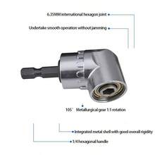 Đầu khoan góc vuông chịu lực cao - Bộ chuyển đổi tua vít thay nhanh 105 độ với ổ cắm mũi khoan từ tính, tương thích với máy khoan va đập/máy khoan điện, thích hợp cho không gian hẹp, lắp ráp đồ nội thất, ô tô, sửa chữa đường ống nước - Sử dụng chuyên nghiệp và tự làm, sửa chữa ô tô, thiết kế nhỏ gọn, cấu trúc bền chắc, cải tạo nhà cửa. - A - Xem 4