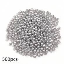 10-1000顆灰色壓克力珍珠裝飾珠，4-20mm尺寸，圓形，適用於DIY珠寶製作、項鍊與手鍊手工藝，情人節與日常主題混色珠 - 灰色 - 查看 9