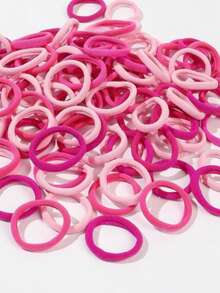 50/100 chiếc dây buộc tóc co giãn cao, kiểu dáng tối giản, thích hợp sử dụng hàng ngày. - Nhiều màu - Xem 2