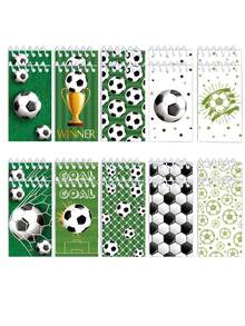 10pcs/Pack Football Spiral Notebooks, Memo Pads, Back To School Planners, Pocket Notebooks, Diaries, Student Favorites Birthday Gifts, Handmade Notebooks, Memo Books, School Supplies, Good Gift Bag Filler, Birthday Party Favors - A - View 4