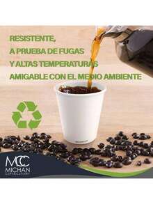 Paquete de 50 Vasos CON TAPA Para Café o Bebidas Calientes o Frias  (12oz,355ml)  (MCC12) - Ver 4