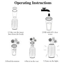 USB Powered Fashionable Creative Vase Lamp, 3 Styles Available, Can Hold Fresh Flowers/Plants, Dimmable, 3-Color Adjustable, Soft Layered Lampshade, Suitable For Home, Bedroom, Living Room, Cafe, Etc. - Fashion - View 8