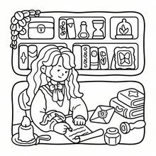 1 Stück Mädchen Malvorlagen Malbuch für Erwachsene und Kinder, Schulmaterial, Spielzeug, Essentiell für den Schulstart, kräftig und einfach, simple und große Designs zum entspannenden Ausmalen - Verschiedenfarbig - Übersicht 8