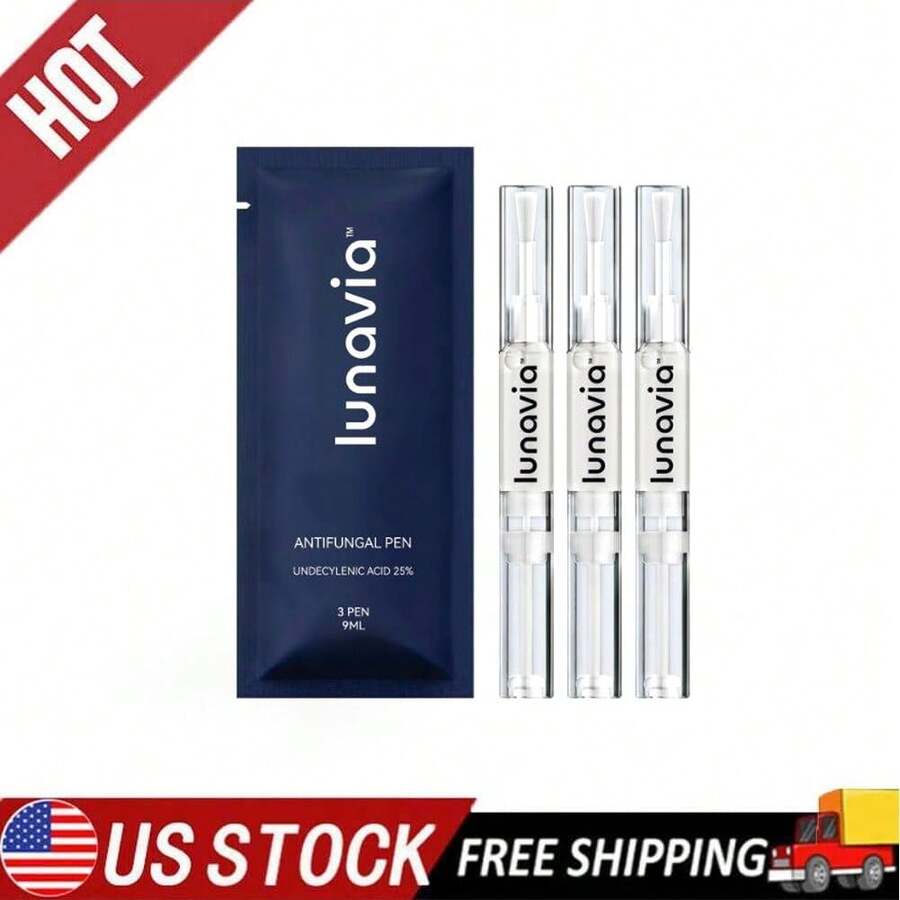 Antifungal Foot Care Pen, 25% Undecylenic Acid With Tea Tree Oil, Jojoba Oil, Clove Bud & Aloe, Portable Twist Applicator For Foot Skin Care, 3 Pack - Yellow - View 1